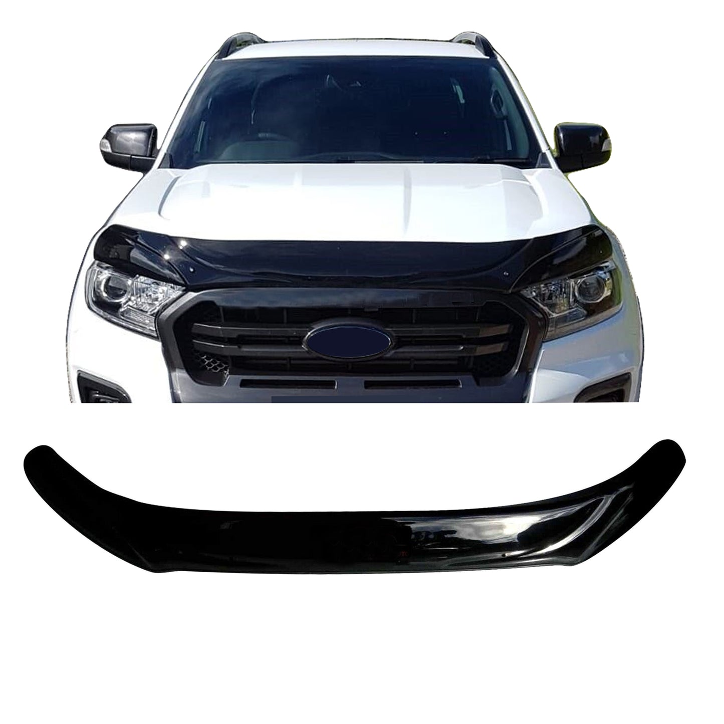 PinochUKka | Fits Ford Ranger Black Bonnet Bug Protector