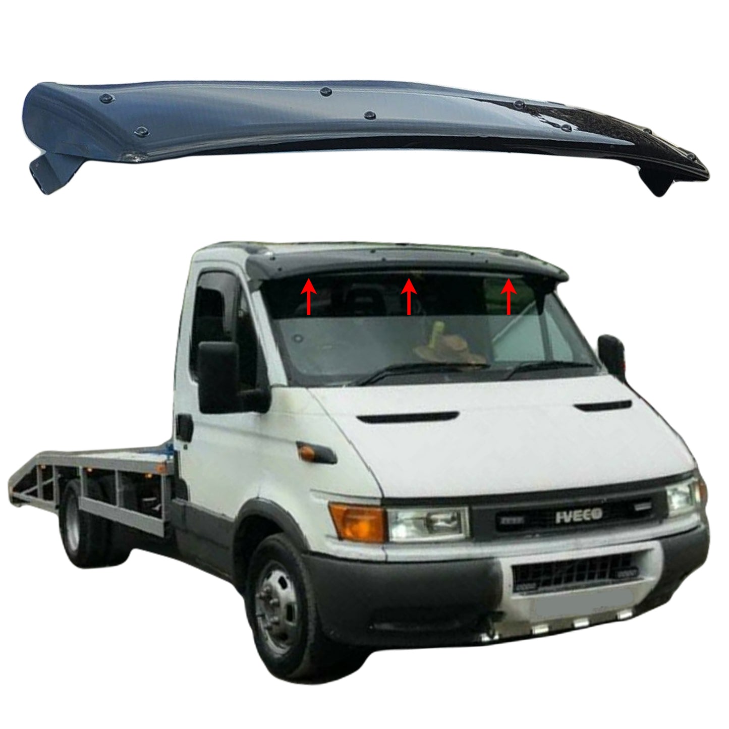 PinochUKka | Fits IVECO DAILY Solid Black ABS Sun shield