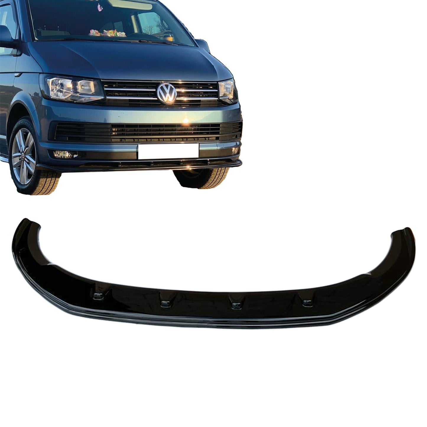 PinochUKka | Fits VW TRANSPORTER T6 Front Lower Bumper Lip with Fixing