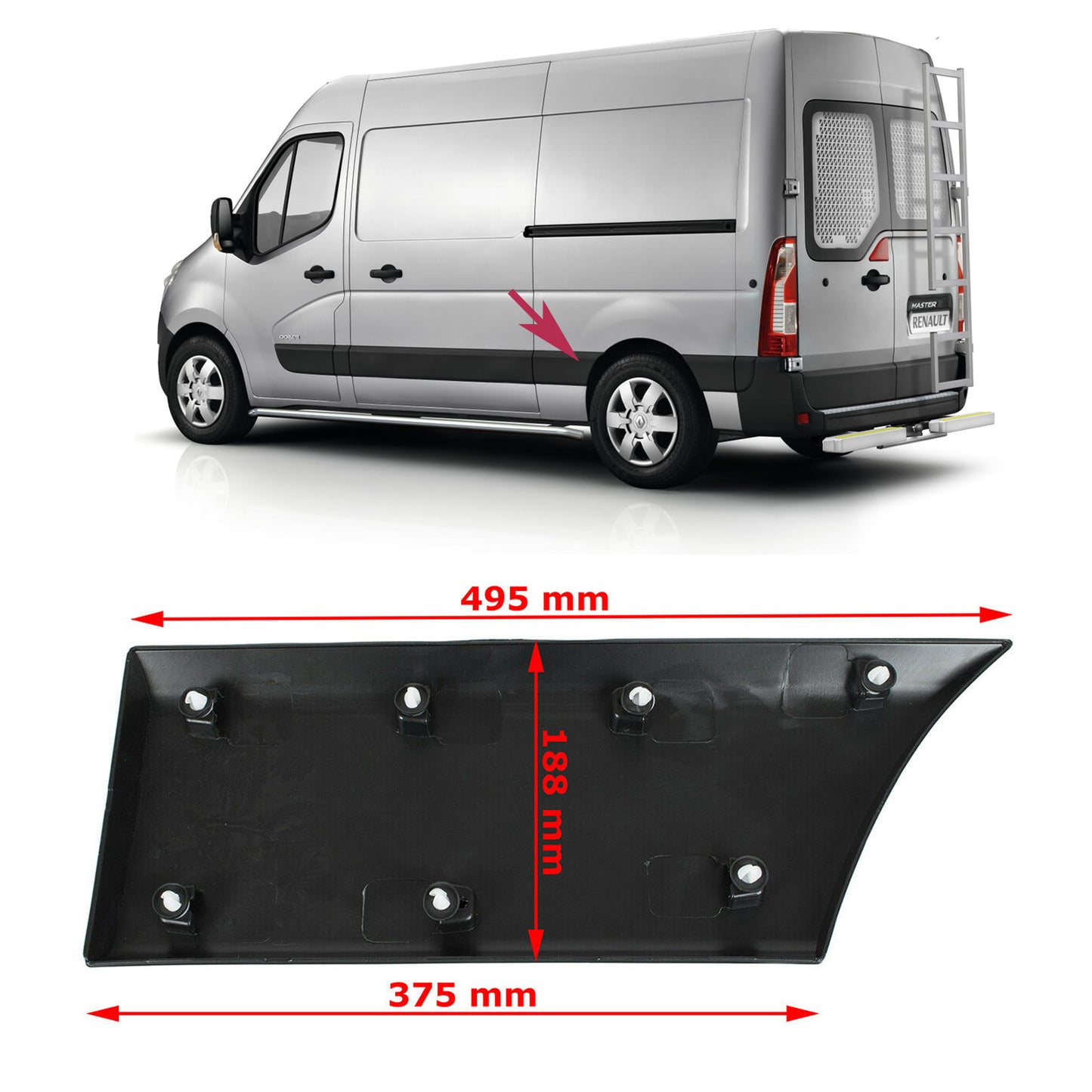 PinochUKka | Rear Left Moulding Trim Fit Renault Master