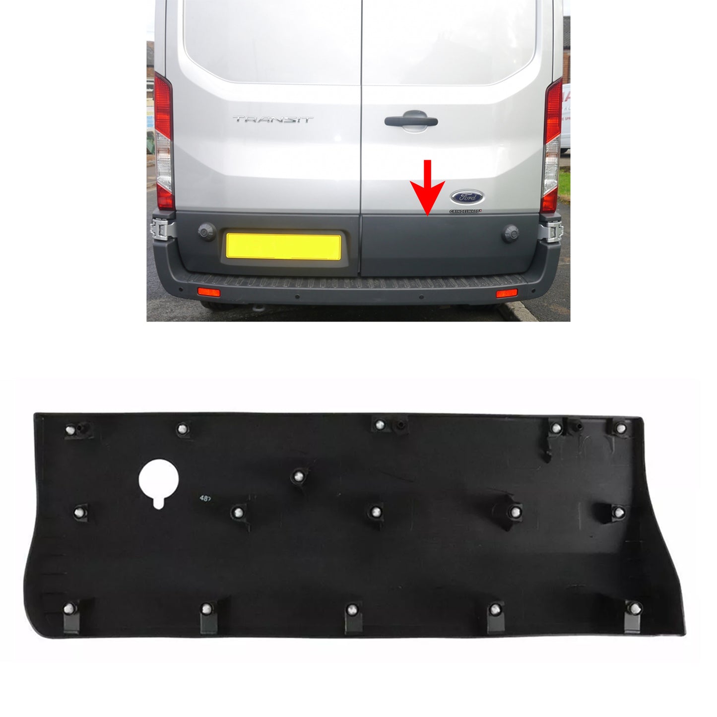 PinochUKka | Fits Ford Transit MK8 Rear Right Door Lower Moulding