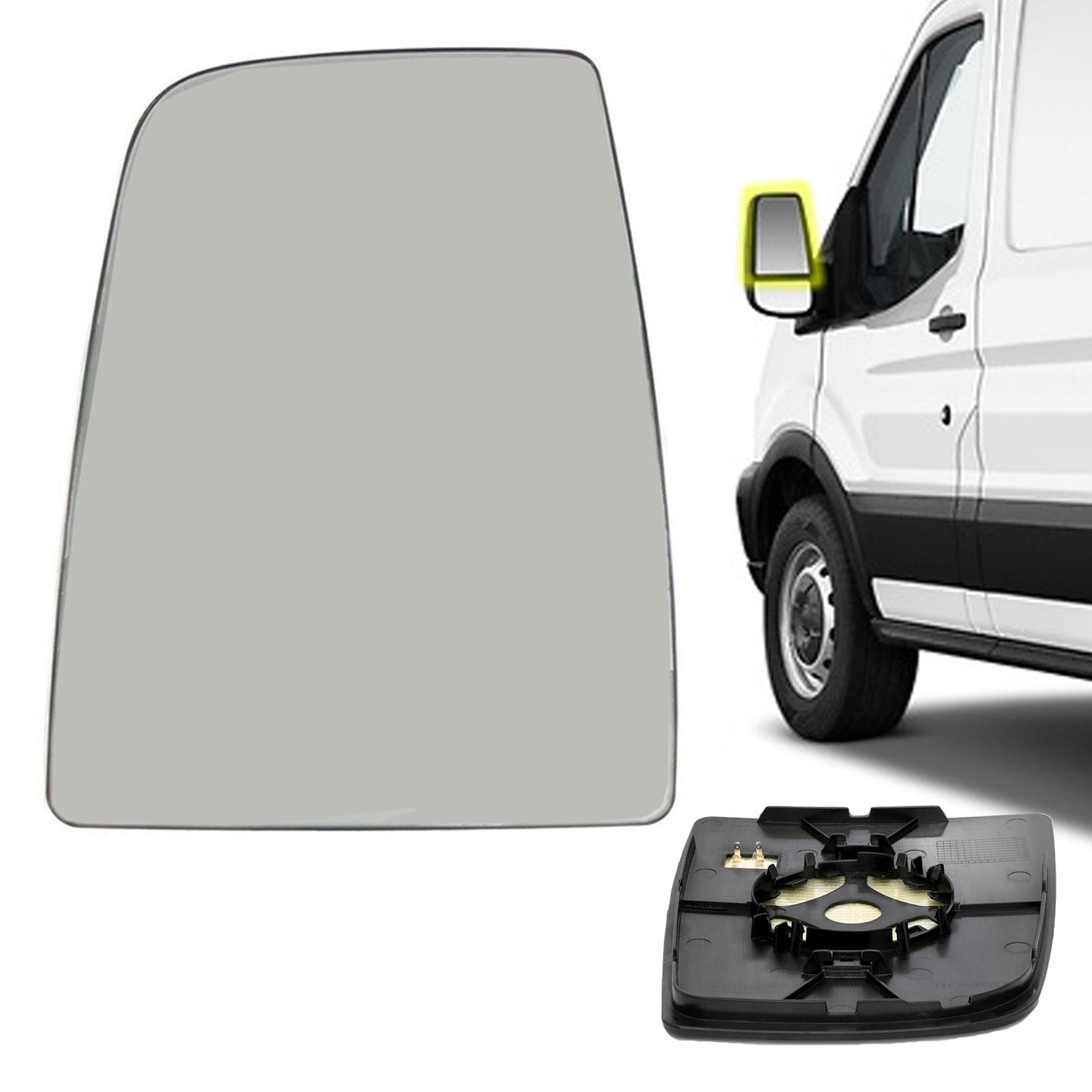PinochUKka | Ford Transit MK8 Left Passenger Heated Wing Mirror Glass