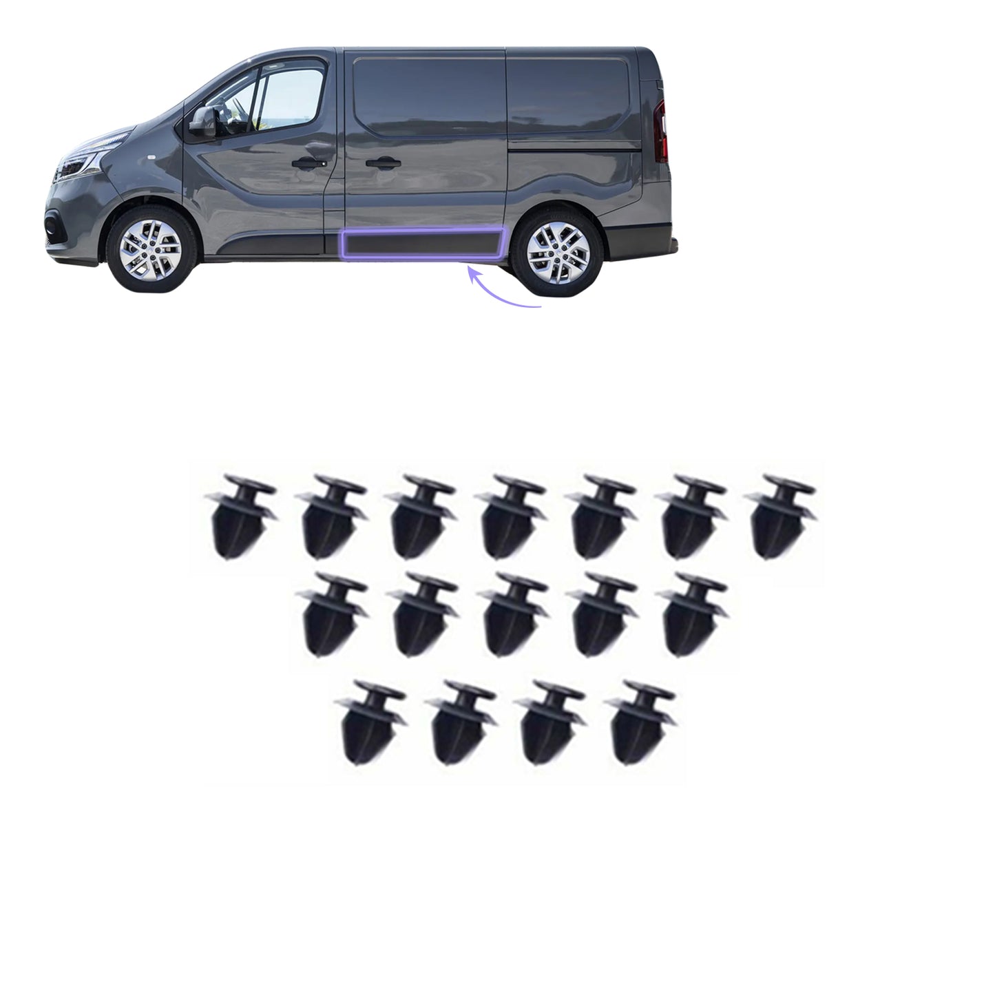 PinochUKka | Passenger Sliding Door Protective Moulding Trim Trafic Vivaro Talento NV300