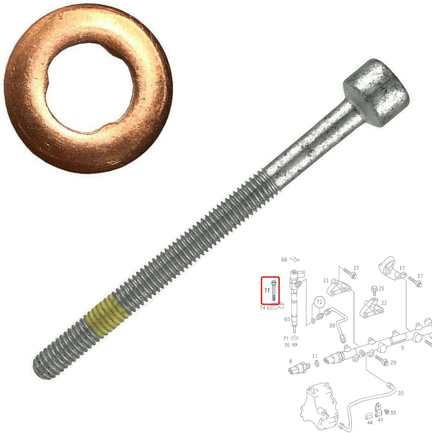 PinochUKka | Fuel Injector Seal Screw Fits Mercedes Vivaro