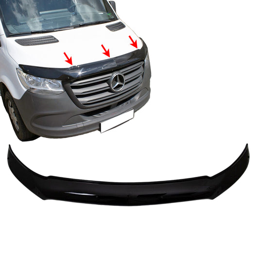 PinohUKka | Mercedes Sprinter W907 [2019-Onw] Black Bonnet Protector Stone Deflector