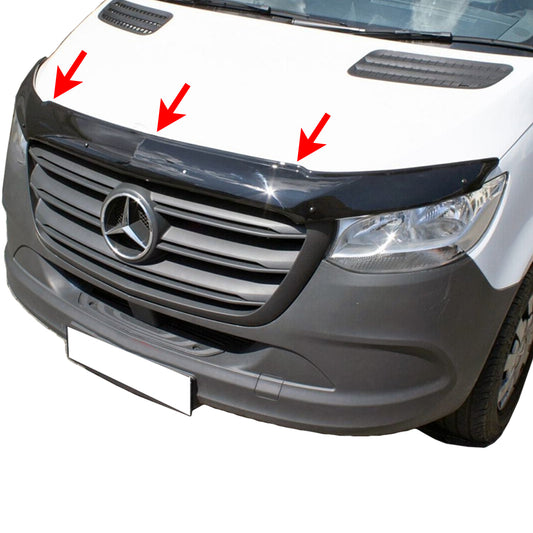 PinohUKka | Mercedes Sprinter W907 [2019-Onw] Black Bonnet Protector Stone Deflector