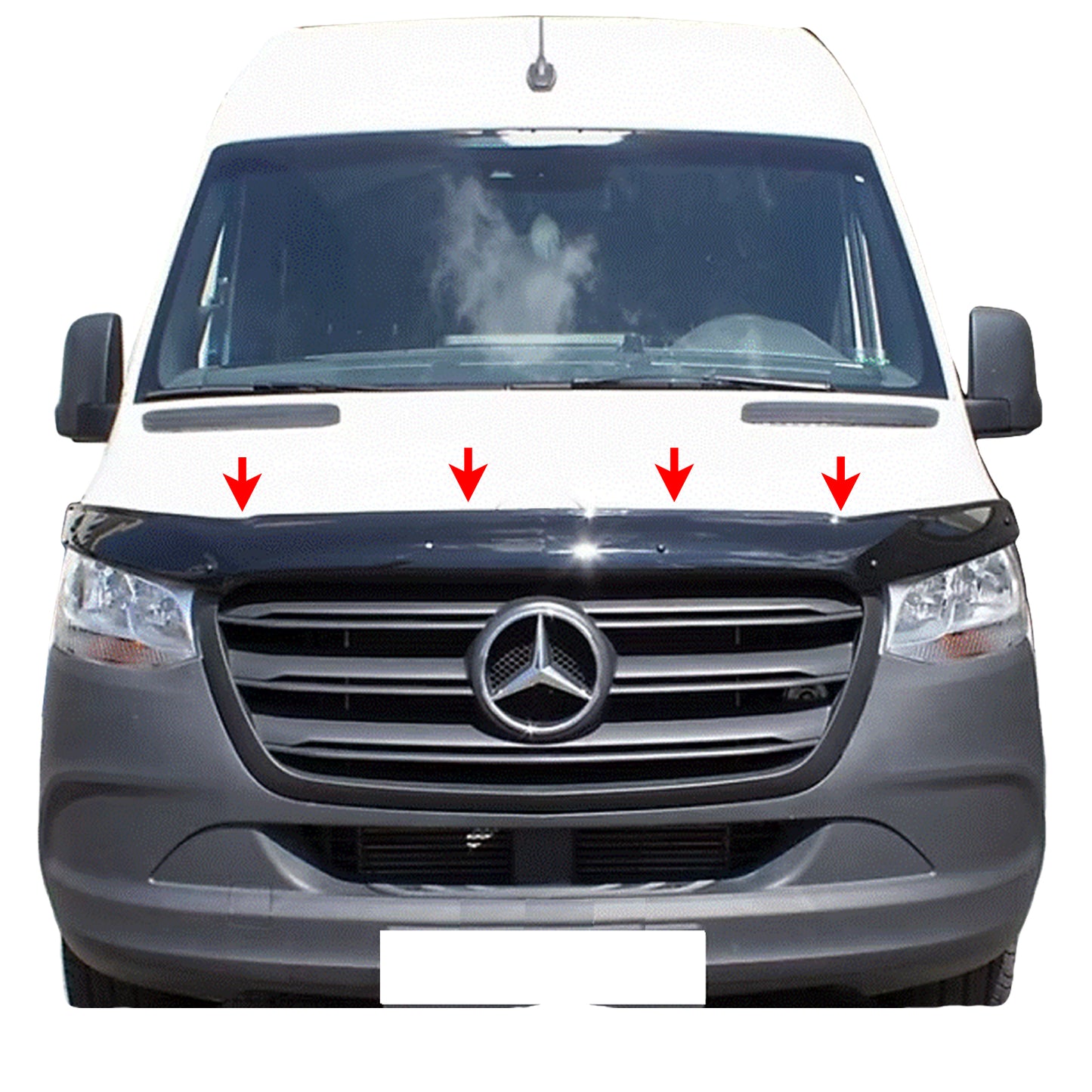 PinohUKka | Mercedes Sprinter W907 [2019-Onw] Black Bonnet Protector Stone Deflector