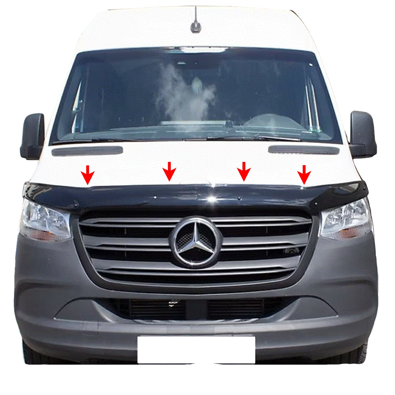 PinohUKka | Mercedes Sprinter W907 [2019-Onw] Black Bonnet Protector Stone Deflector