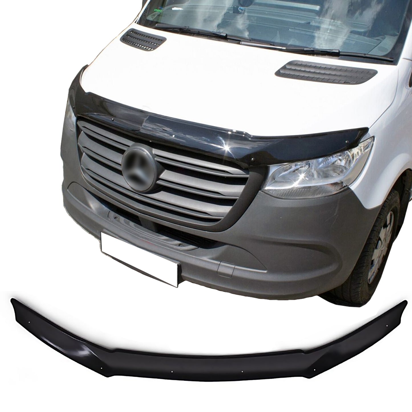 PinohUKka | Mercedes Sprinter W907 [2019-Onw] Black Bonnet Protector Stone Deflector