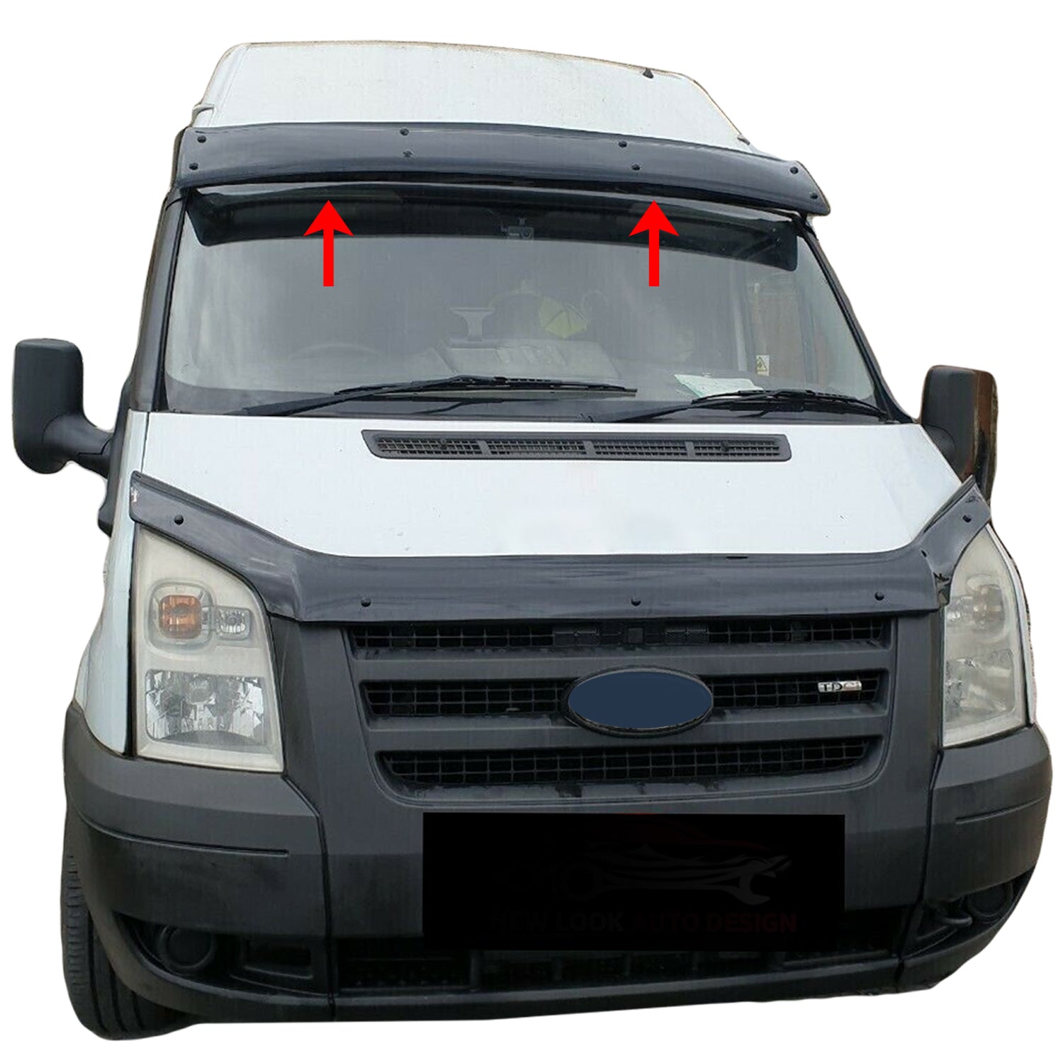 PinochUKka | Fits Ford Transit MK6 MK7 ABS Black Sun Visor Solid Black