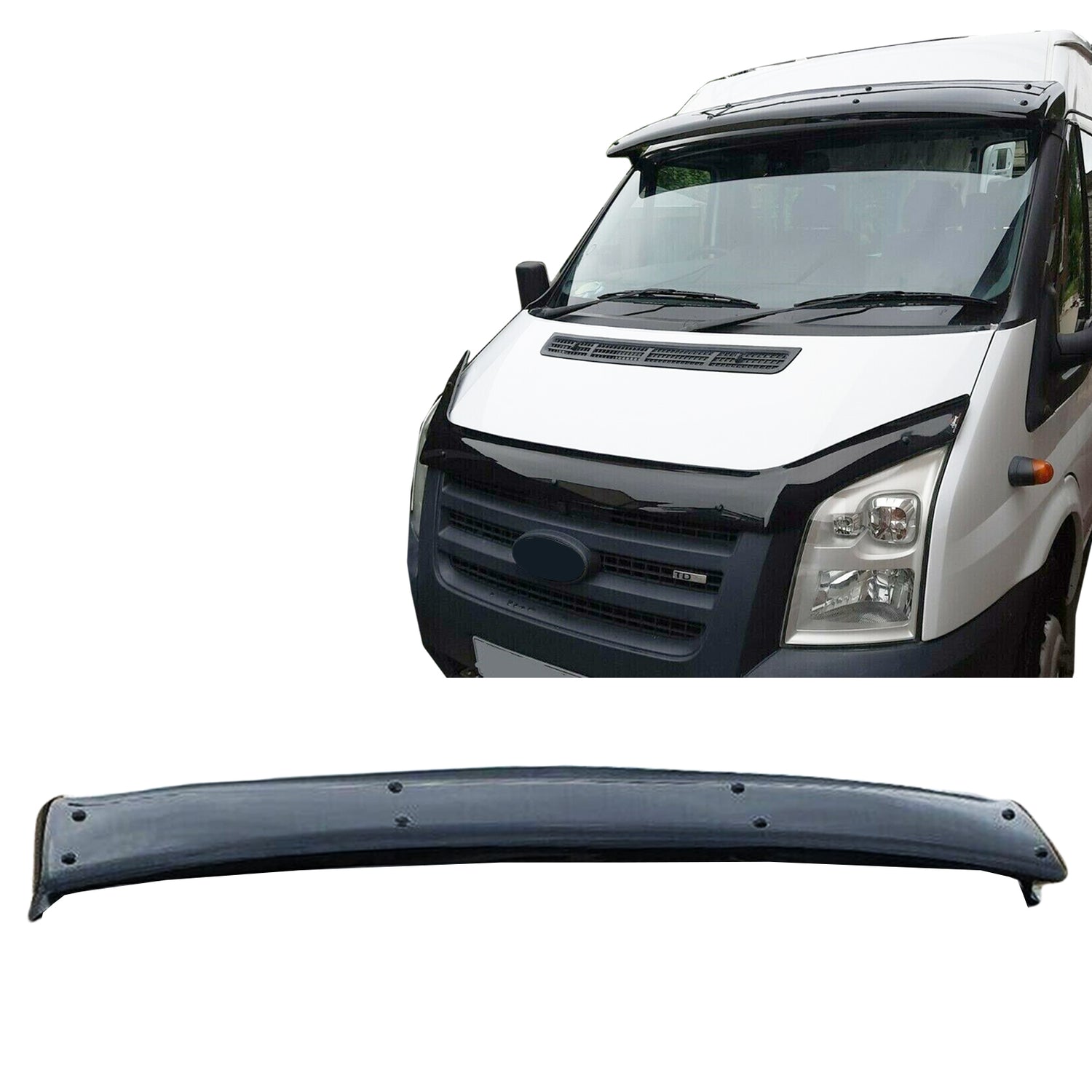 PinochUKka | Fits Ford Transit MK7 ABS Black Sun Visor Solid Black