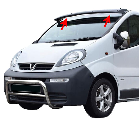 Fits RENAULT TRAFIC II VAUXHALL VIVARO A [2001-2014] ABS Sun Visor with Fitting Kit Solid Black Acrylic Sun Deflector Shield