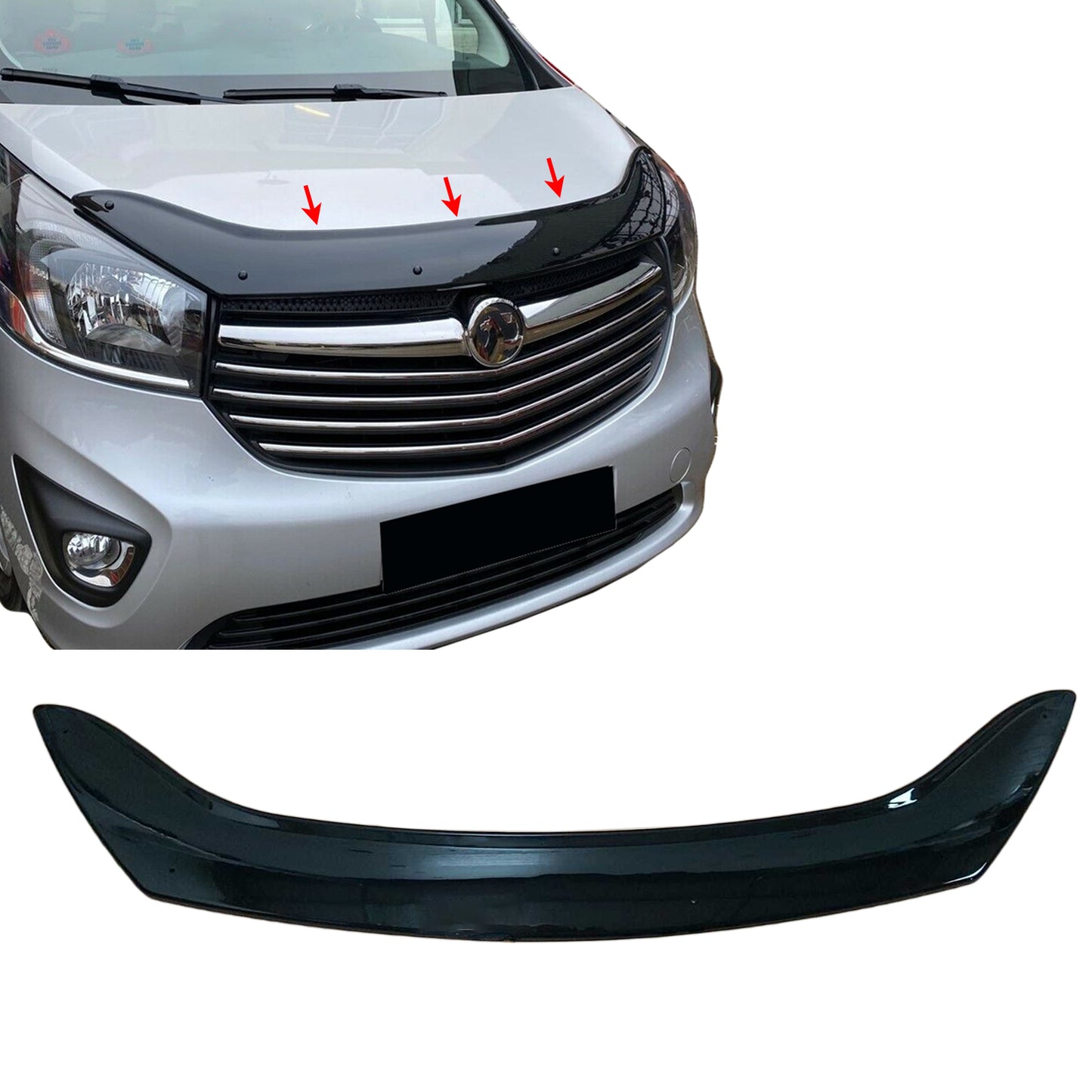 PinochUKka | Fits VAUXHALL Vivaro B X82 [2014-2018] Bonnet Guard Wind Stone Deflector Protector Fixing