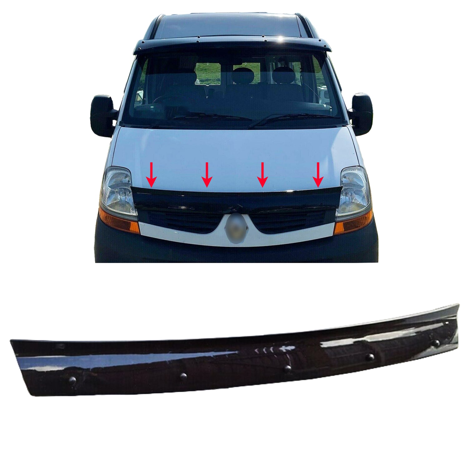 PinochUKka | RENAULT MASTER [2007-2010] Bonnet Guard Wind Stone Deflector Protector 