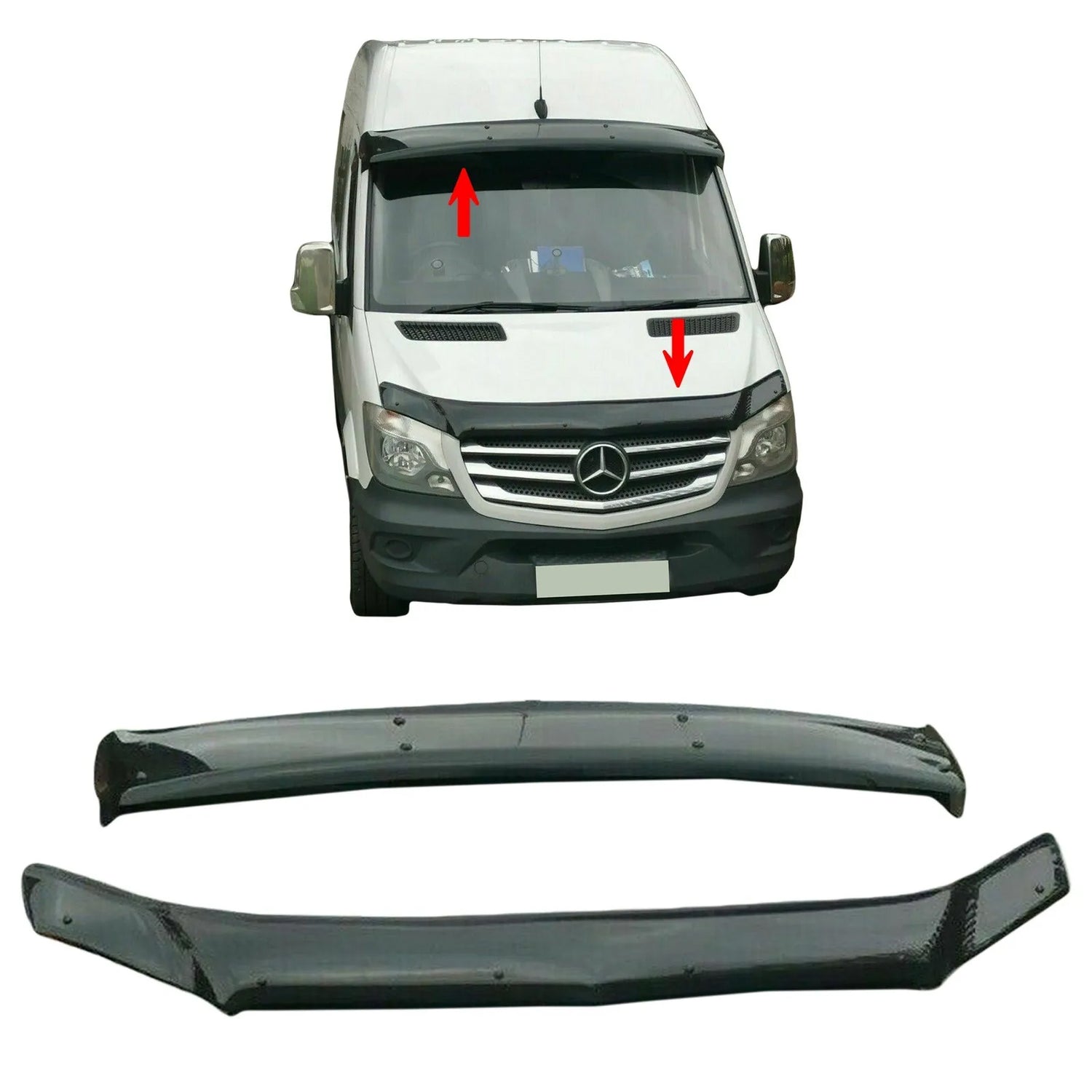 PinochUKka | Fits MERCEDES SPRINTER W906 Sun Visor + Bug Guard Protector