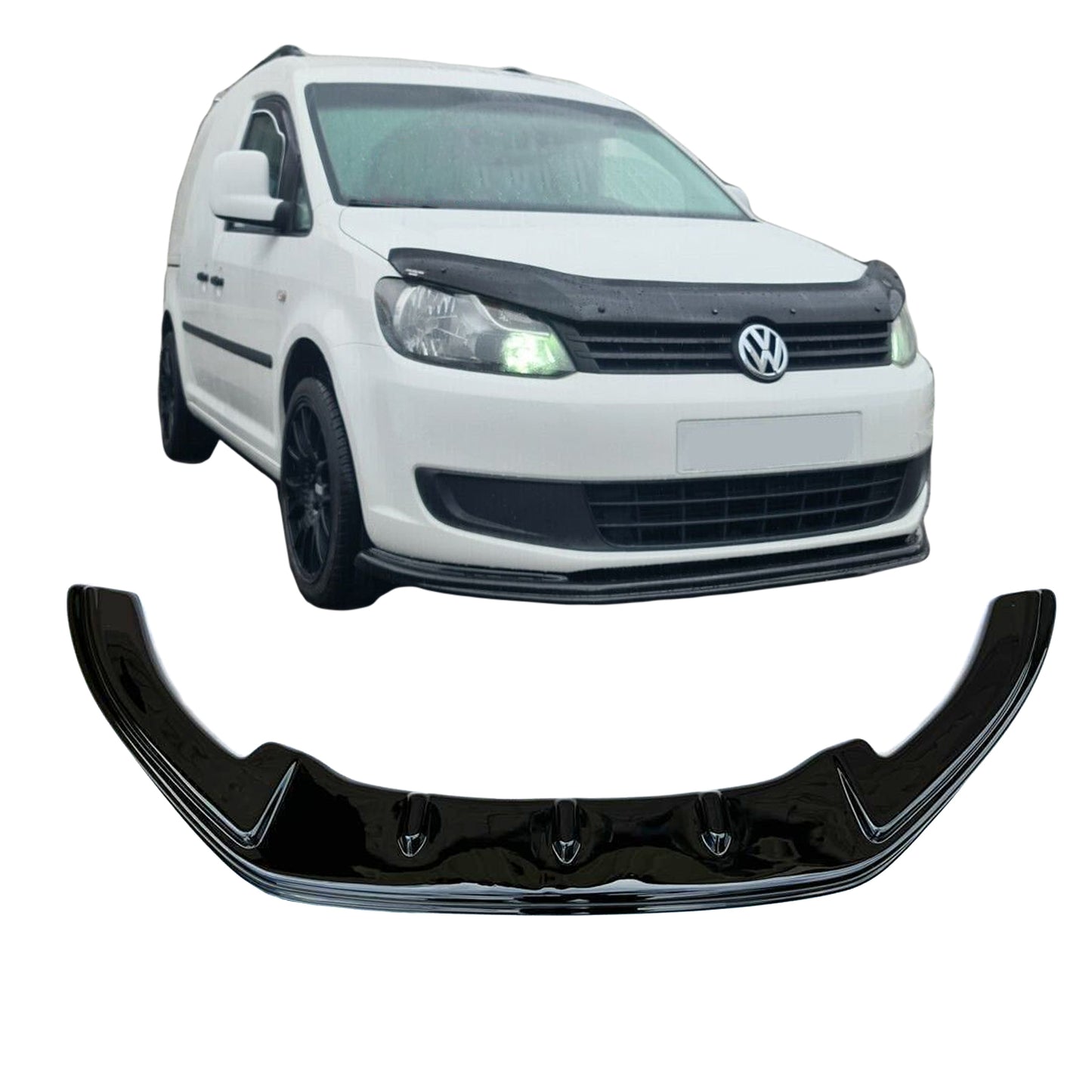 Fits VW CADDY MK3 [2010-2014] Lower Front Gloss Black ABS Splitter Bumper Lip