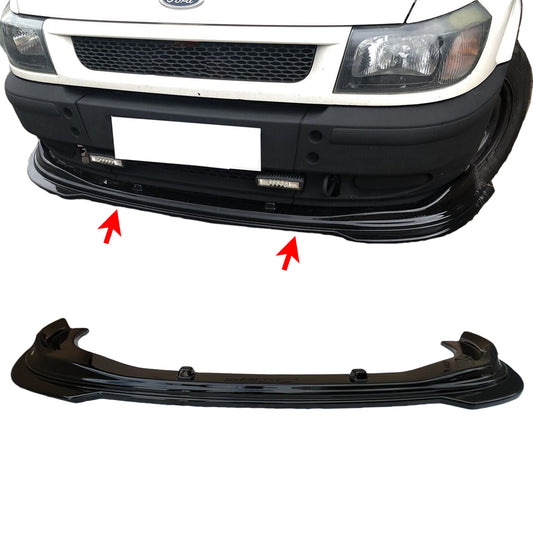 Fit FORD TRANSIT MK7 [2006-2013] Lower Front ABS Gloss Black Bumper Lip Splitter with Fixing