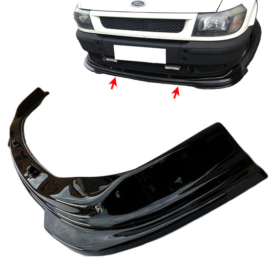 Fit FORD TRANSIT MK7 [2006-2013] Lower Front ABS Gloss Black Bumper Lip Splitter with Fixing