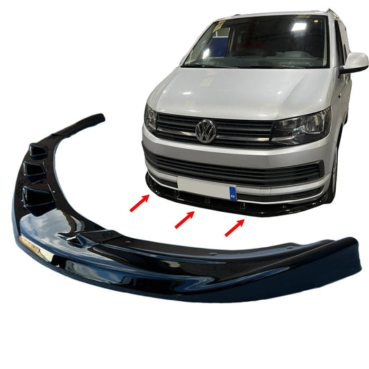 PinochUKka | Lower Front Gloss Black ABS Splitter Bumper Lip VW Transporter T6.1 2019-2021