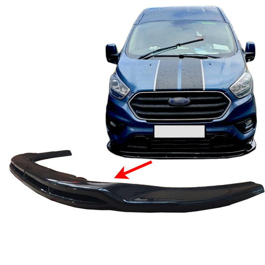 PinochUKka | Fits Ford Custom [2018 On] Front Lower ABS Black Bumper Spoiler Lip