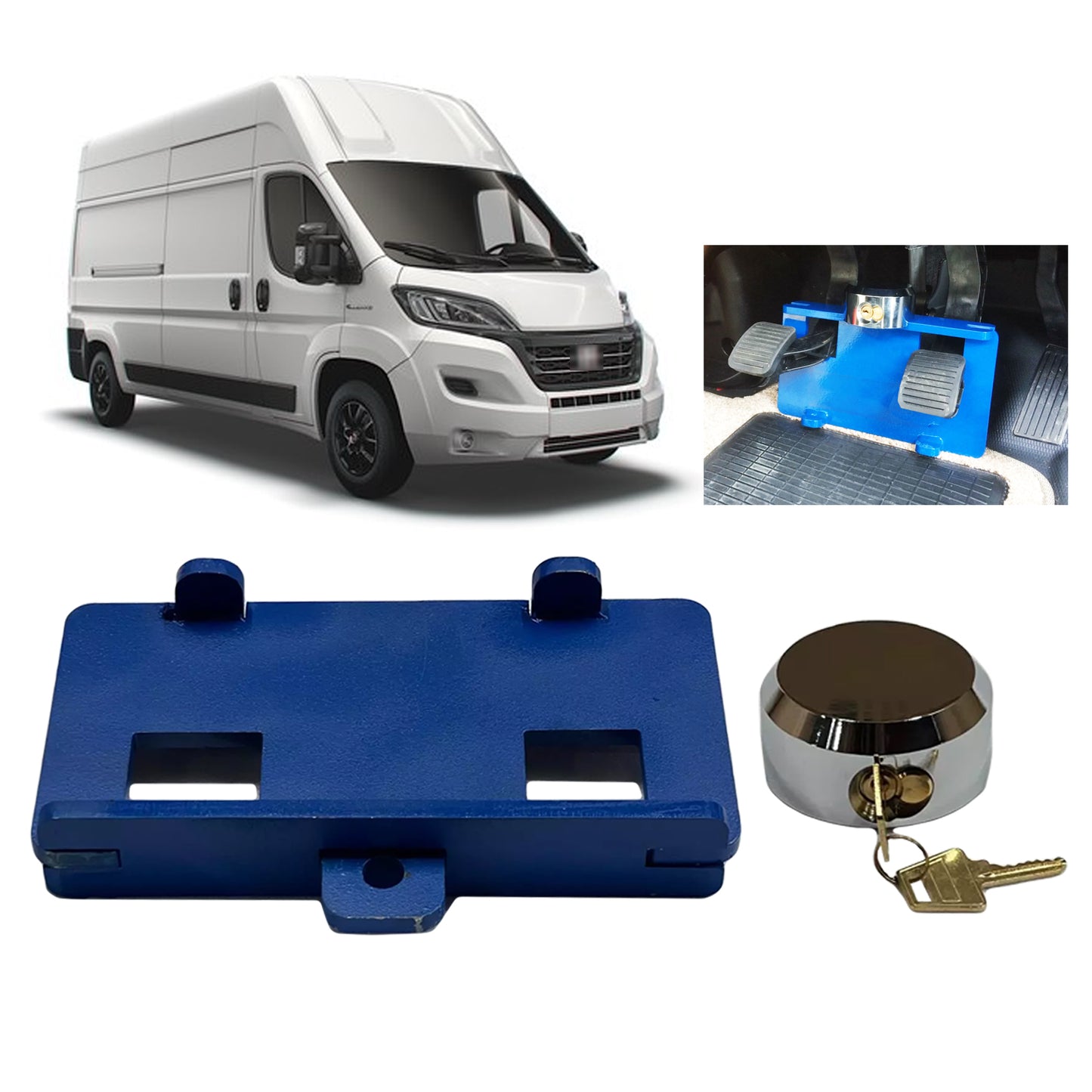 Fits Fiat Ducato [2015-2022] Anti Theft Security Pedal Lock Box with Key [RHD]