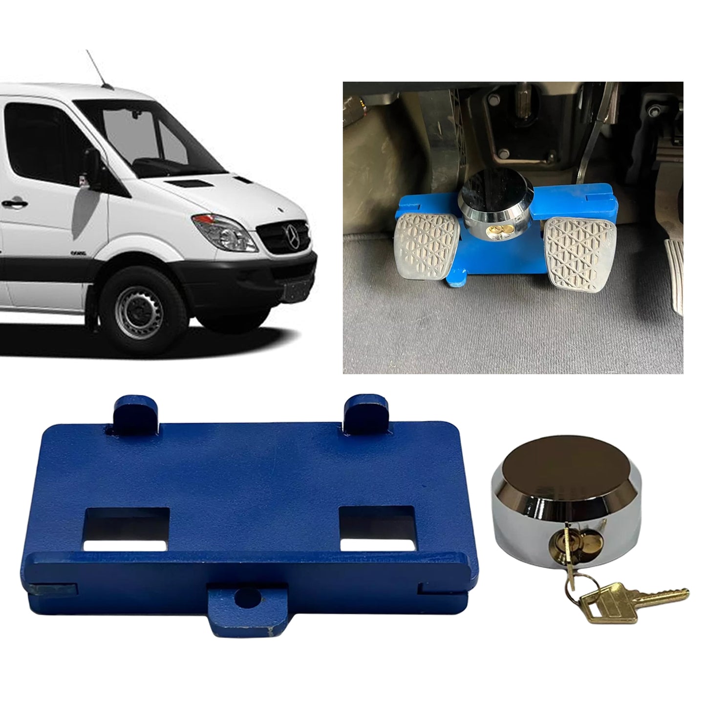 PinochUKka | For MERCEDES SPRINTER [2006-2024] Anti Theft Security Pedal Lock Box with Key RHD