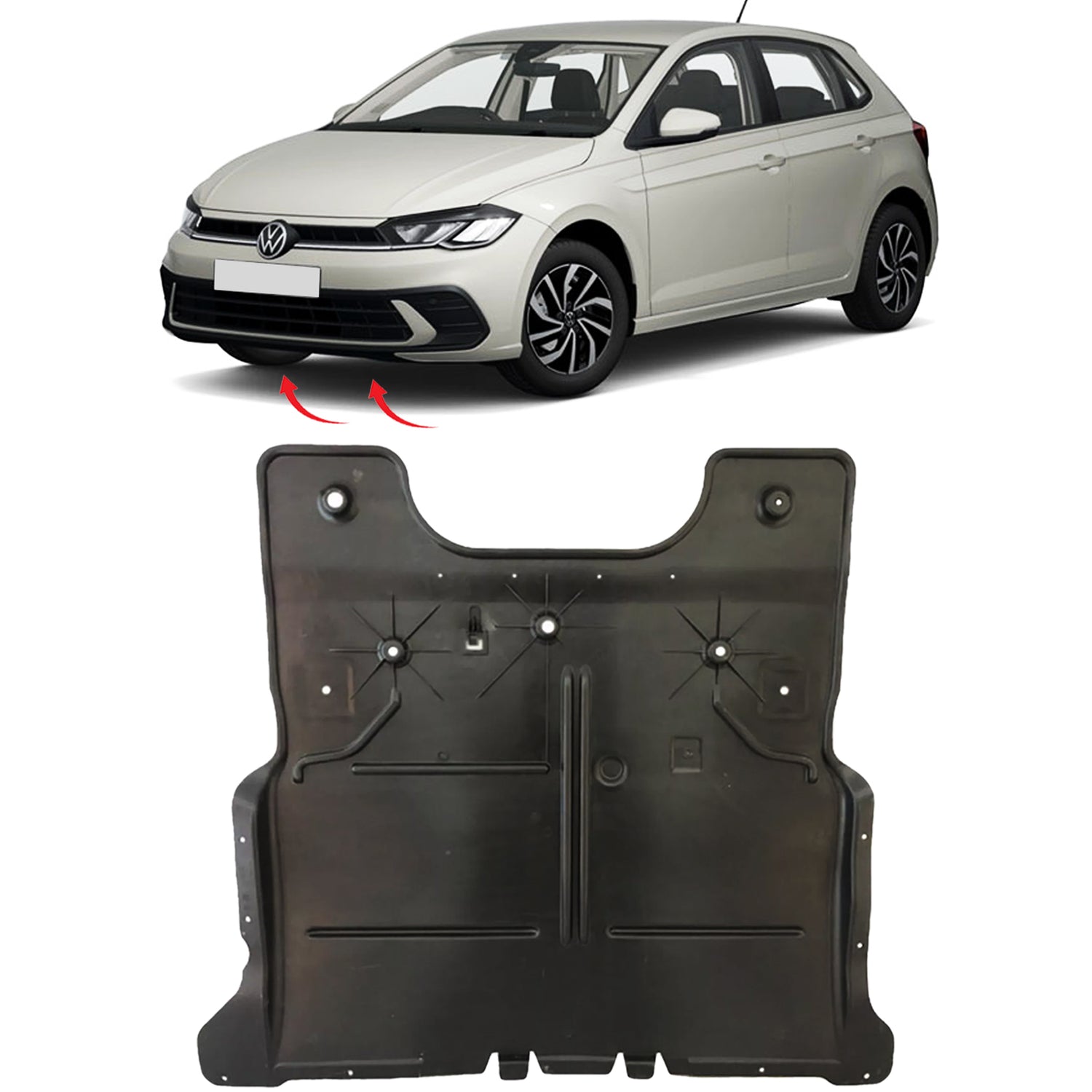 PinochUKka | VW Polo MK6  T-CROSS Under Tray Under Engine Cover Undertray 2Q0825236F, 