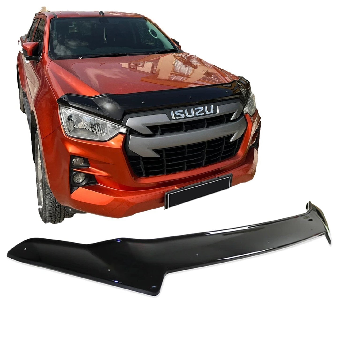 PinochUKka | Fits ISUZU D-MAX III [2020 Onward] Bonnet Guard Wind Stone Deflector Protector with Fixing
