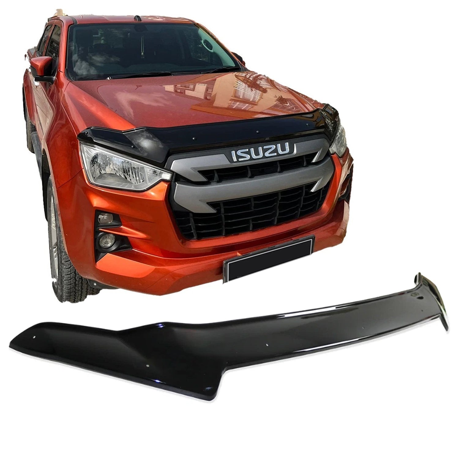 PinochUKka | Fits ISUZU D-MAX III [2020 Onward] Bonnet Guard Wind Stone Deflector Protector with Fixing