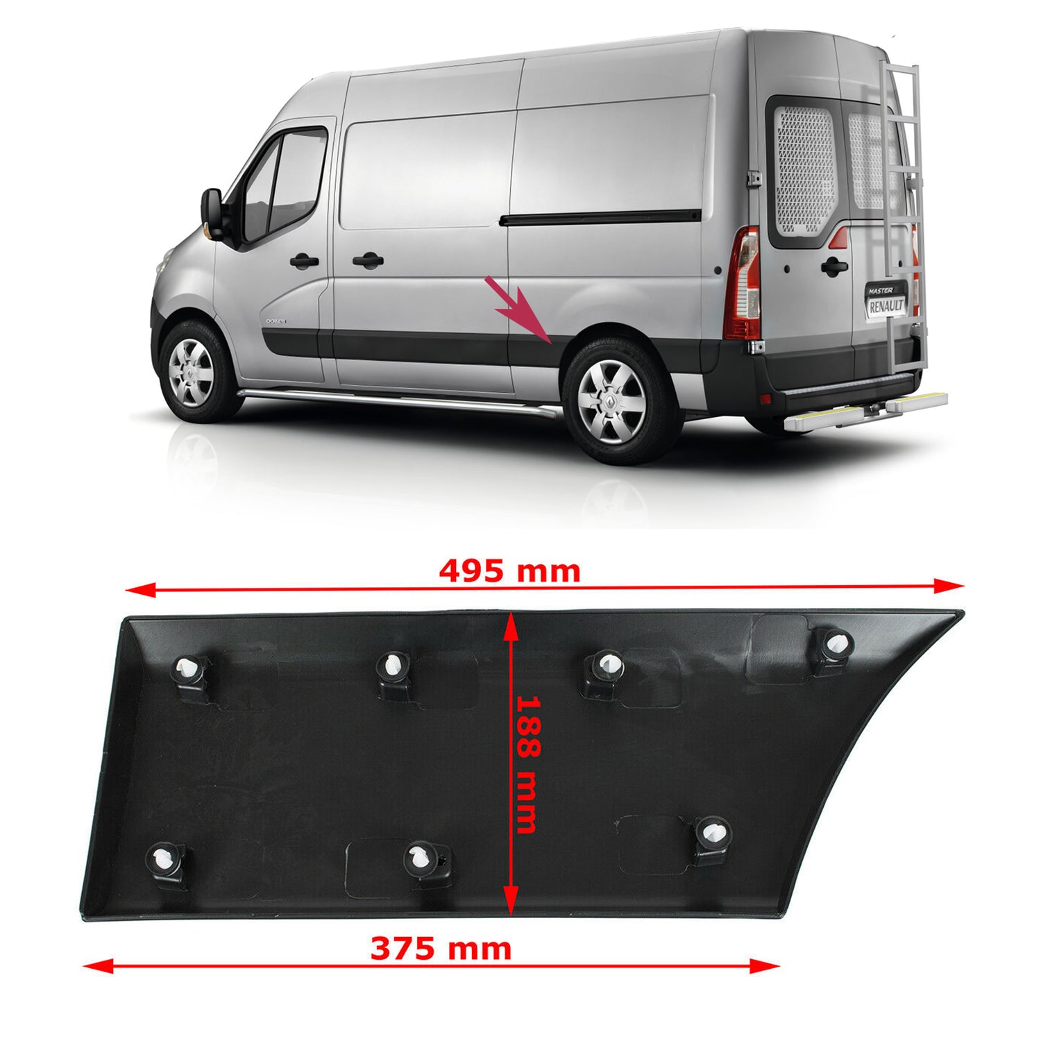 PinochUKka | Rear Left Moulding Trim Fit Renault Master