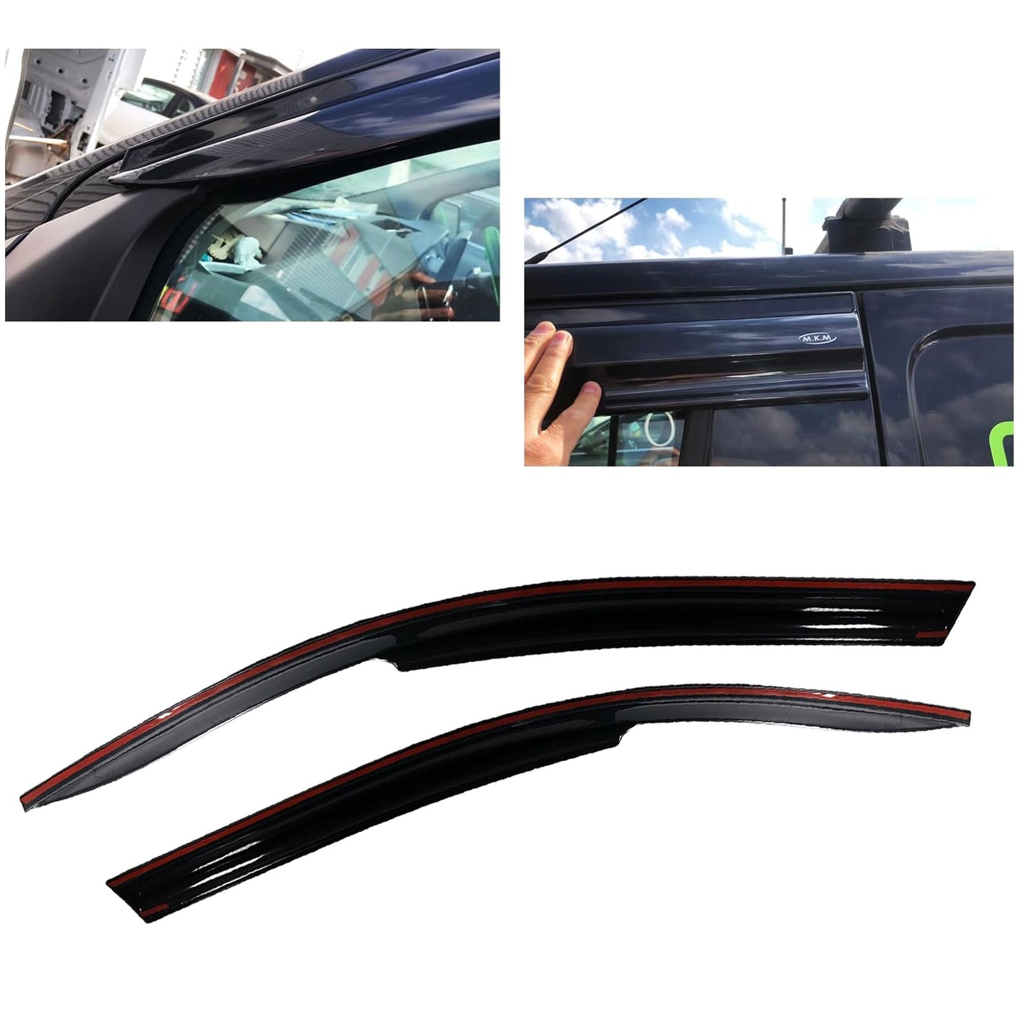 PinochUKka | Fits Ford Transit Custom Wind Deflectors [Stick-on]