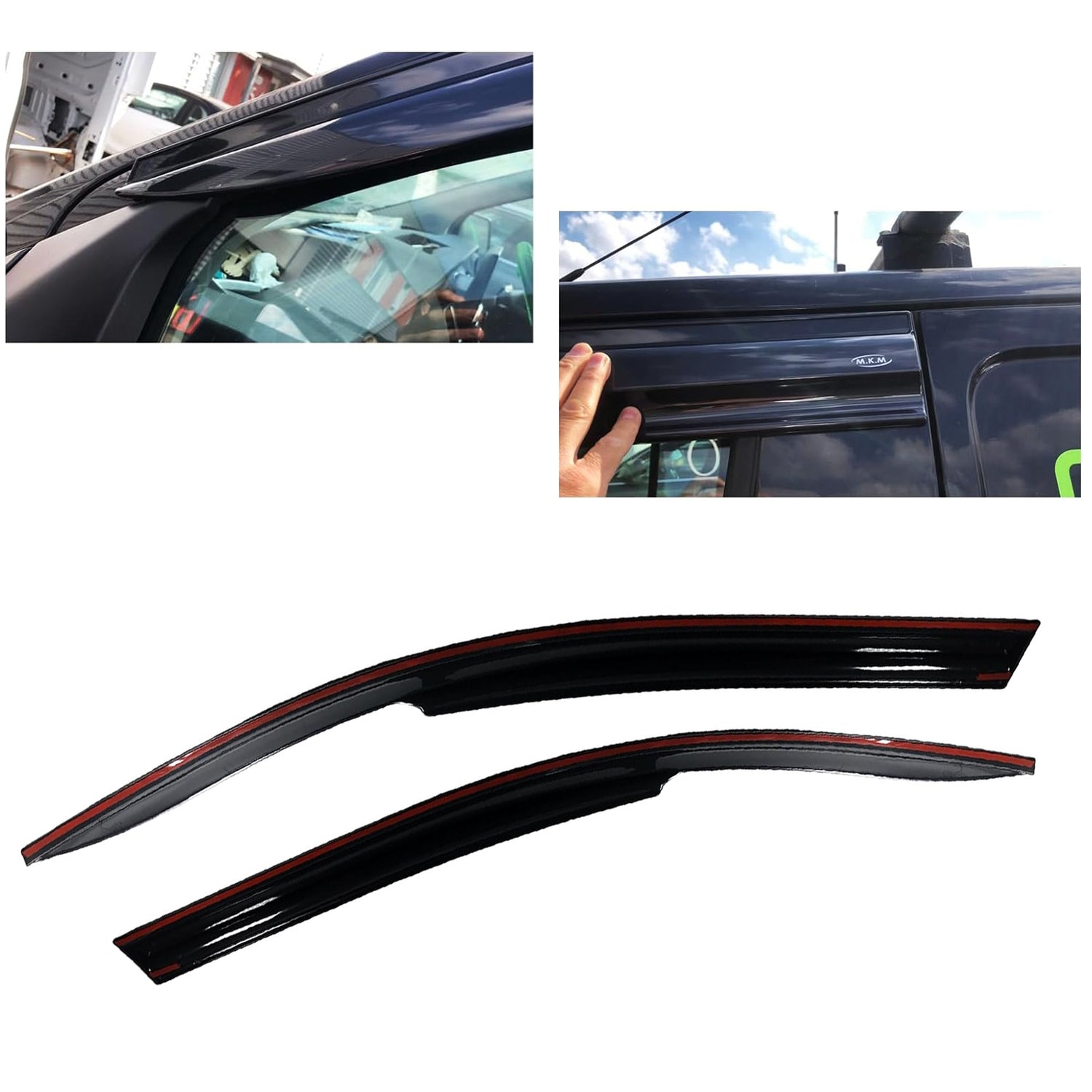 PinochUKka | Fits Ford Transit Custom Wind Deflectors [Stick-on]