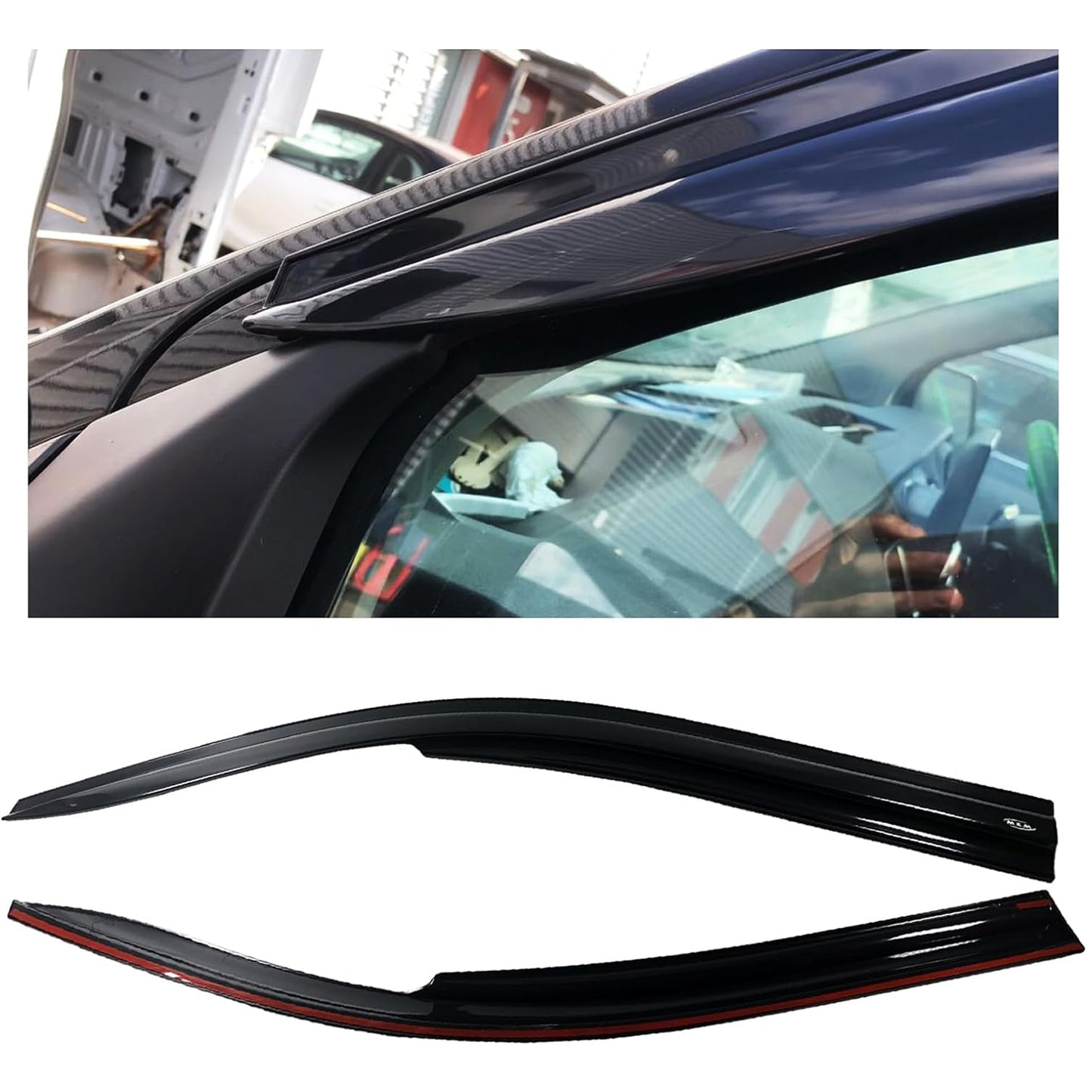 PinochUKka | Fits Ford Transit Custom Bug Deflectors [Stick-on]