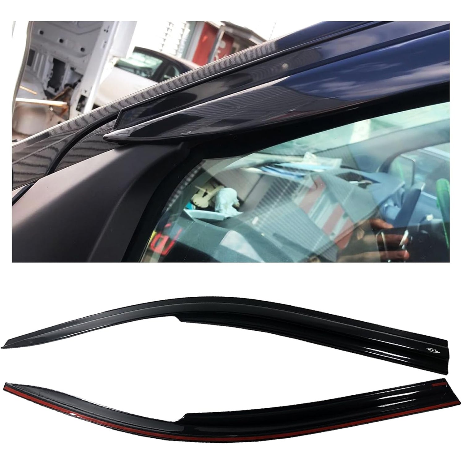 PinochUKka | Fits Ford Transit Custom Bug Deflectors [Stick-on]
