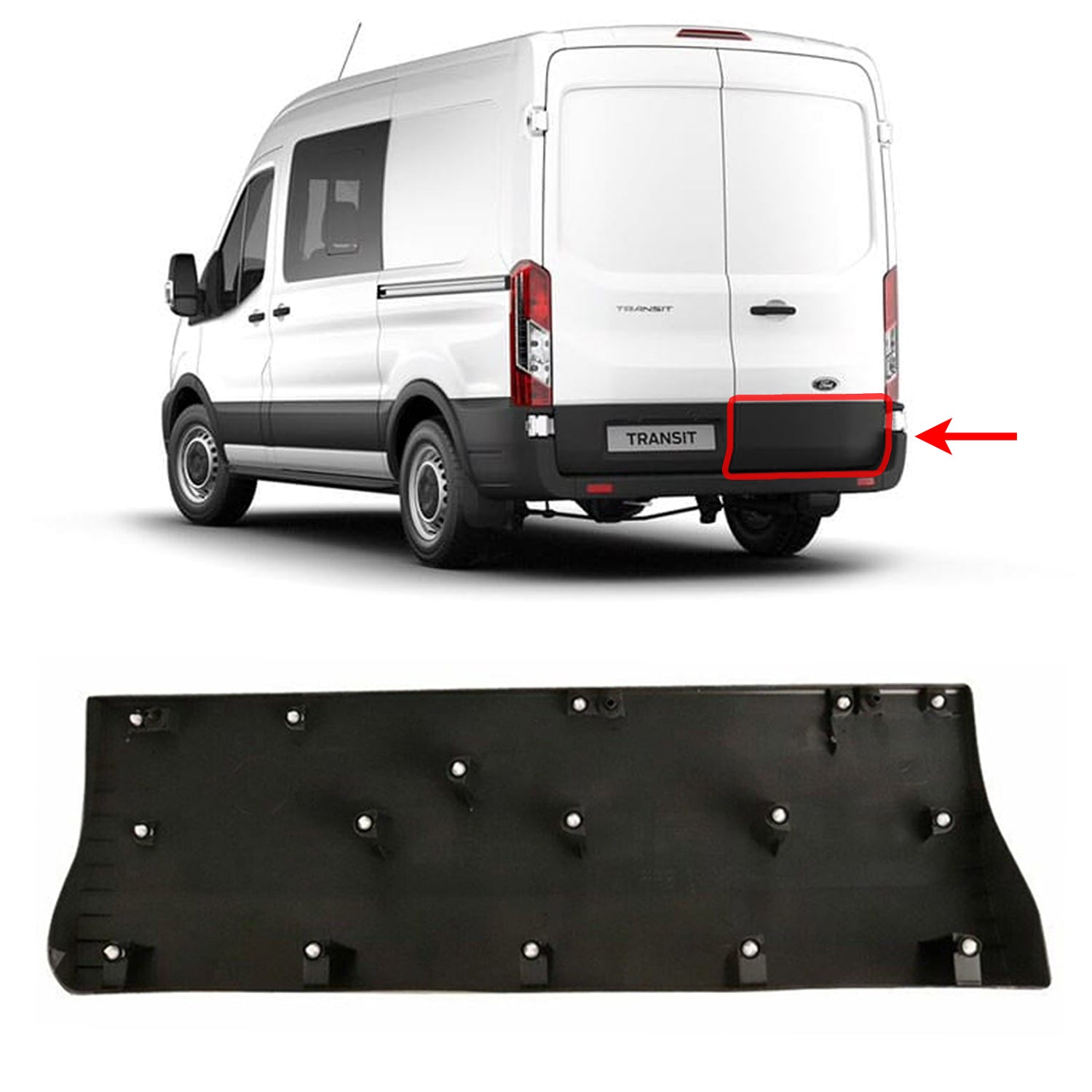 PinochUKkaFits Ford Transit MK8 Rear Right Door Moulding Panel 1874803